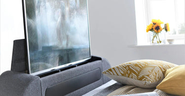 Tv Beds with soundbar built in tv lift ottoman storage