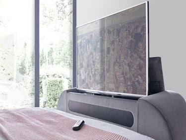 Luxury TV Bed with built in soundbar ottoman storage built in TV lift 
