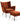 Zane Accent Chair and Matching Foot Stool in Upholstered Orange Fabric