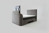 Grey TV Bed 2.1 Media built in speakers ottoman storage tv lift usb chatging 43 inch tv capacity