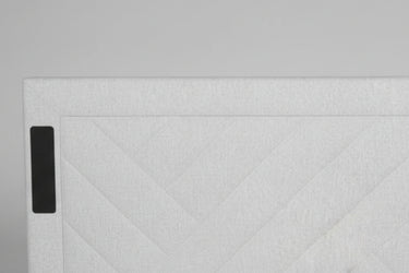 Luxury Surround sound 5.1 Media tv bed with built in soundbar speakers tv lift and ottoman storage upholstered in natural fabric luxury modern living