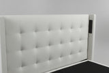 Luxury cream natural tv bed with surround sound 