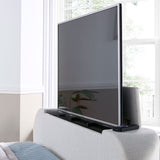 Media tv bed natural fabric with built in tv lift