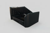 Luxury Black Leather Surround Sound TV bed with built in soundbar speakers tv lift and ottoman storage