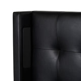 Luxury Black Leather Surround Sound TV bed with built in soundbar speakers tv lift and ottoman storage